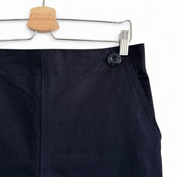 MARNI Navy Blue Cropped Cotton Linen Blend Trousers High Rise Size 42 US 6 - Picture 2 of 12